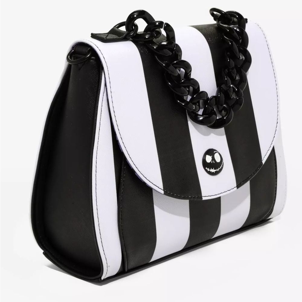 Hot Topic Loungefly Nightmare Before Christmas Striped Crossbody and Wallet - Picture 4 of 9